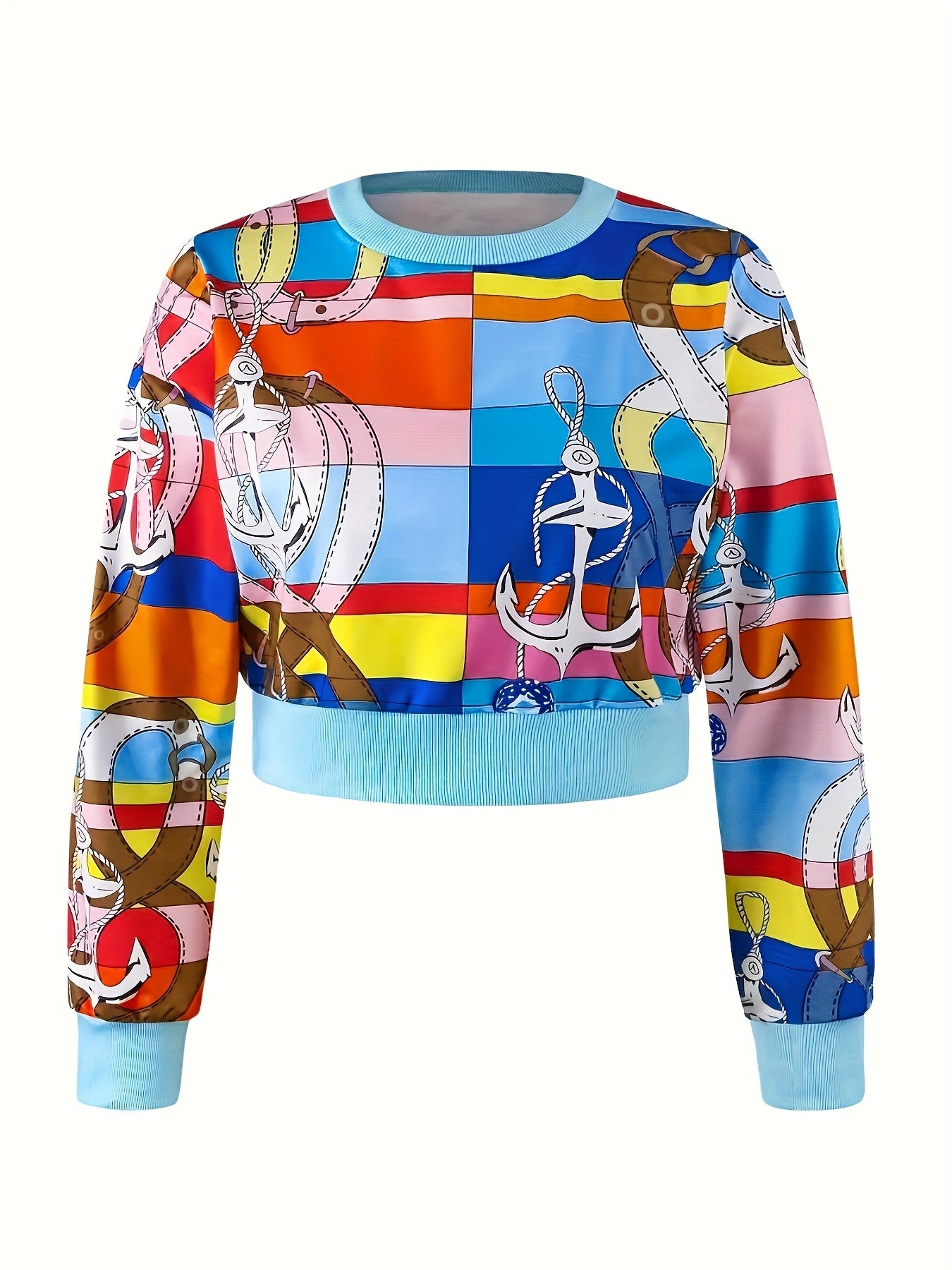 Women's Fashion Spring Long Sleeve Top, Long Pants, Funky Two Piece Set - Casual Wear, Fashionable Prints, Comfortable Drawstring Waist, Thin And Thick - Women's Versatile Work Commute, Daily Fashion Street Suit.