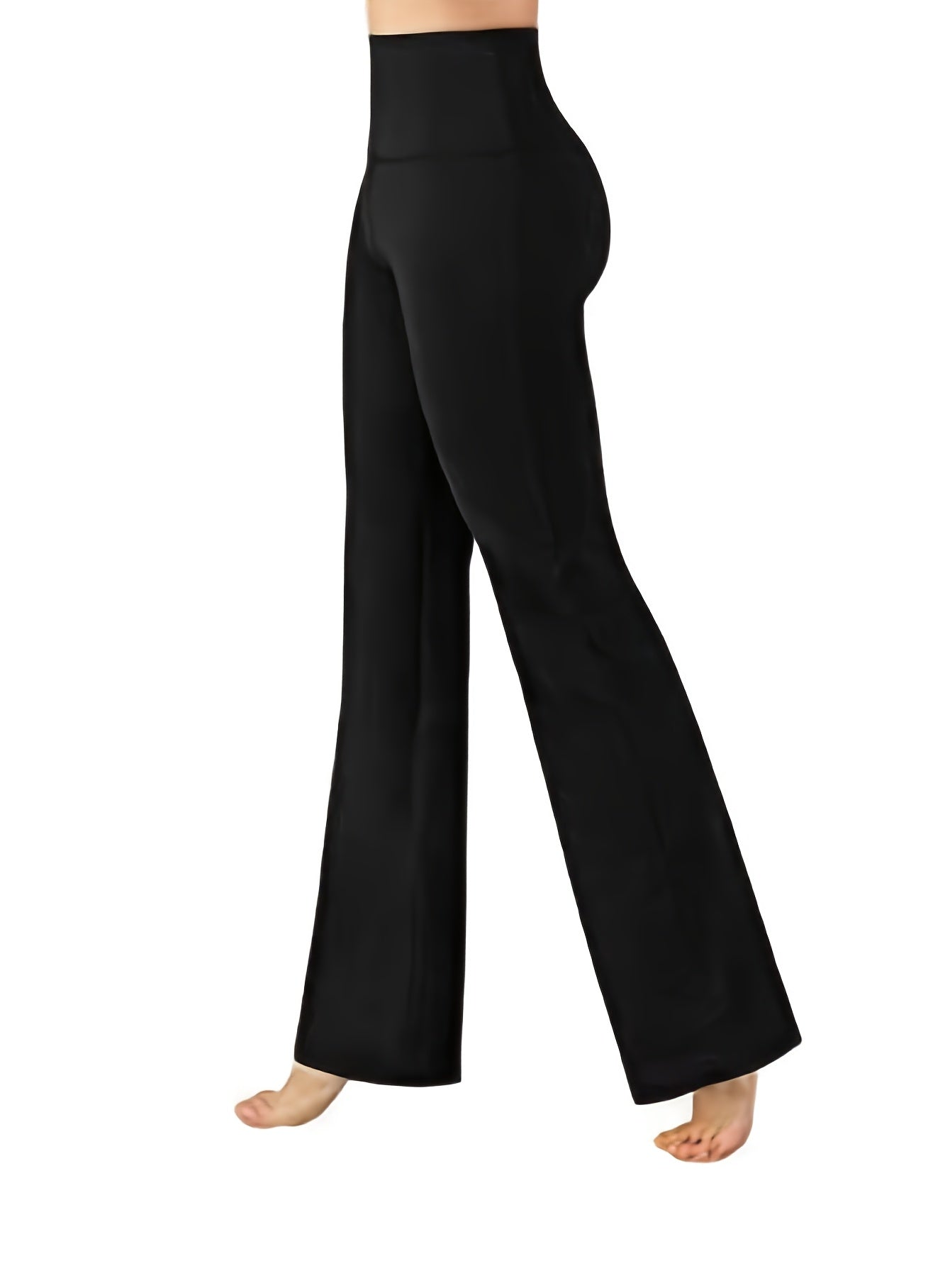 1 pair of Women's bootleg yoga pants, tummy control fitness leggings with non-transparent flared design