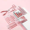 Ladies Manicure Set Professional Set Nail Clipper Pedicure Set - 30in1 Stainless Steel Manicure Set, Beauty Nail Care Set With Luxury Organizing Box Rose Golden