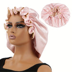 1pc Reversible Double Layer Satin Bonnet for Curly Hair, Soft and Comfortable Night Sleeping Cap for Women with Large Size