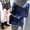 Women'S Mid-Calf Snow Boots with Faux Fur Trim, Round Toe, Non-Slip PVC Sole, Thick Warm Flannel Lined, Solid Color Winter Footwear