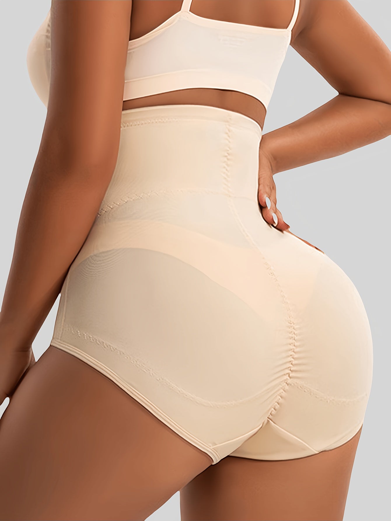 1pc Women High Waist Tummy Control Panty, Shapewear Pants, Butt Lifter Body Shaper Breathable Waist Trainer With Double-Reinforced Crotch For Multi-Occasion