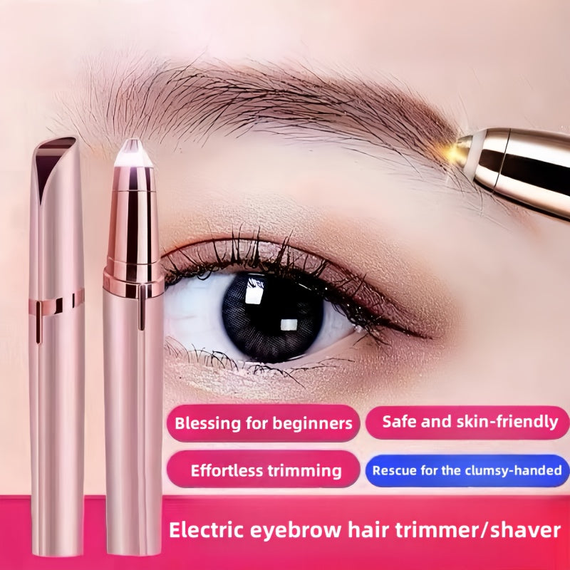 Electric Eyebrow Trimmer, Automatic, USB Charging, Rechargeable Lithium Battery 60mAh, Unscented, Abs Material, with Eyebrow Knife and Shaper (or Blade) for Women, Unisex Body Hair Remover