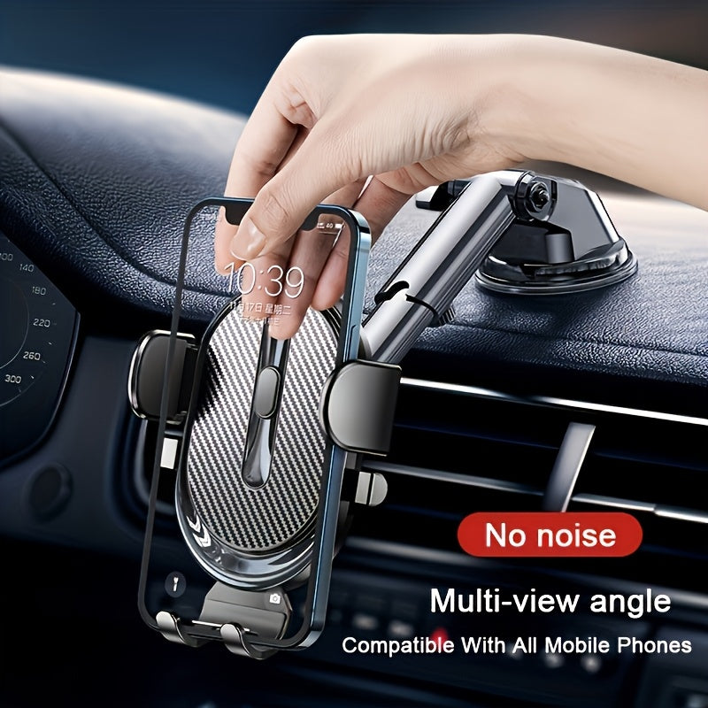 Multi-Functional Dashboard Air Vent Car Phone Mount, Retractable Rotating with Automatic Locking, Wall Mount, ABS Material, for Safe Navigation