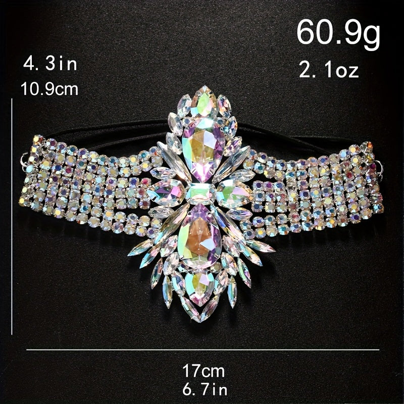 Sparkling Rhinestone Leg Chain - Geometric Body Jewelry for Women, Perfect for Weddings & Vacations