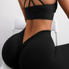 [High-Waisted Lift Yoga Pants] Women's High-Waisted Peach Lift Yoga Pants, Sexy Solid Color Cropped Leggings with Frill Detail, 78% Polyamide 22% Elastane Knit Fabric, All-Season Stretch Fitness Activewear