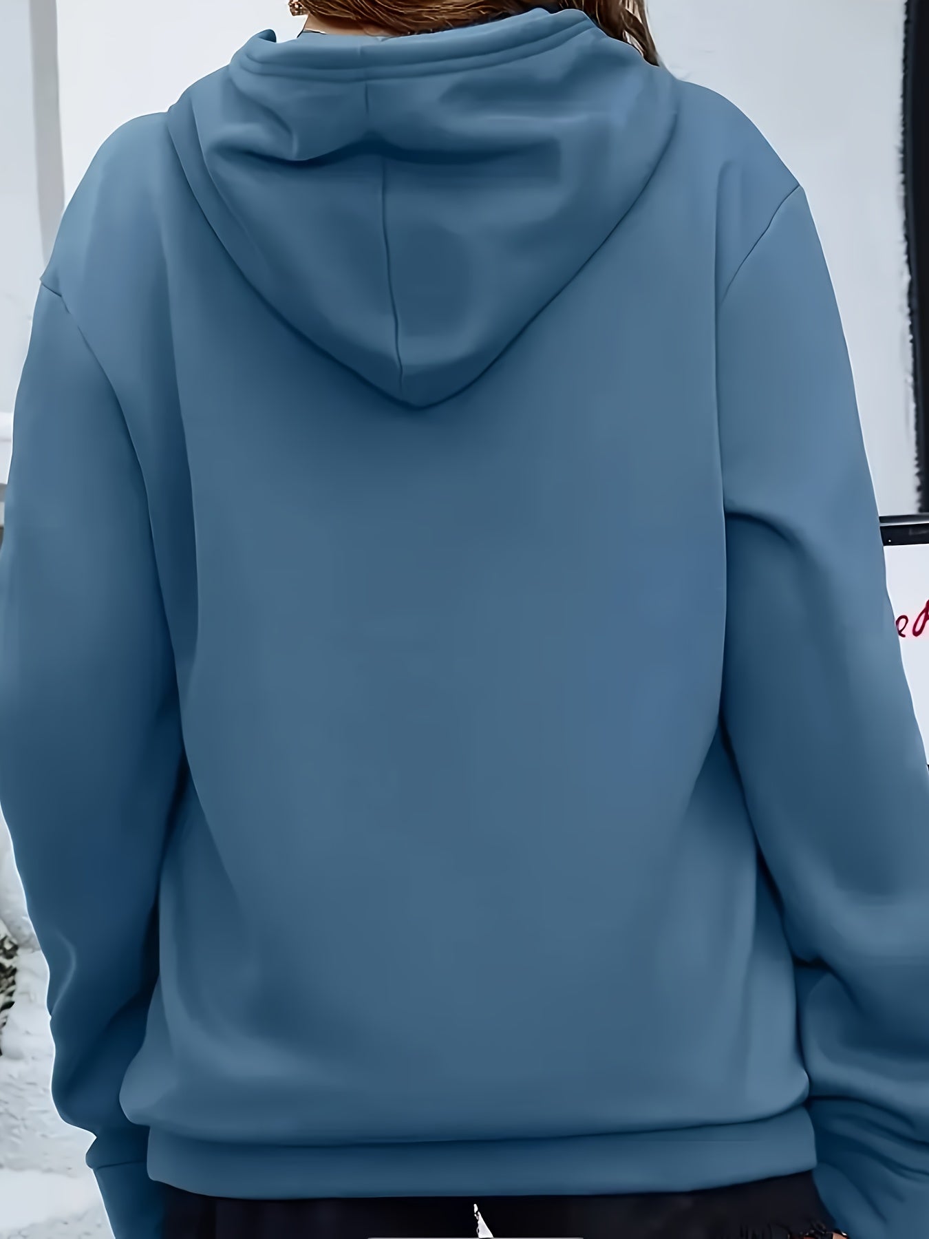 Women's Brooklyn-Inspired Blue Hoodie - Casual Polyester Pullover with Geometric Design, Machine Washable, Ideal for Spring/Summer/Fall, Casual Wear Hoodie | Trendy Casual Hoodie | Knitted Texture, Sweater Hoodie