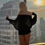 One Shoulder Slim Fit Hip Hugging Long Sleeved Short Dress