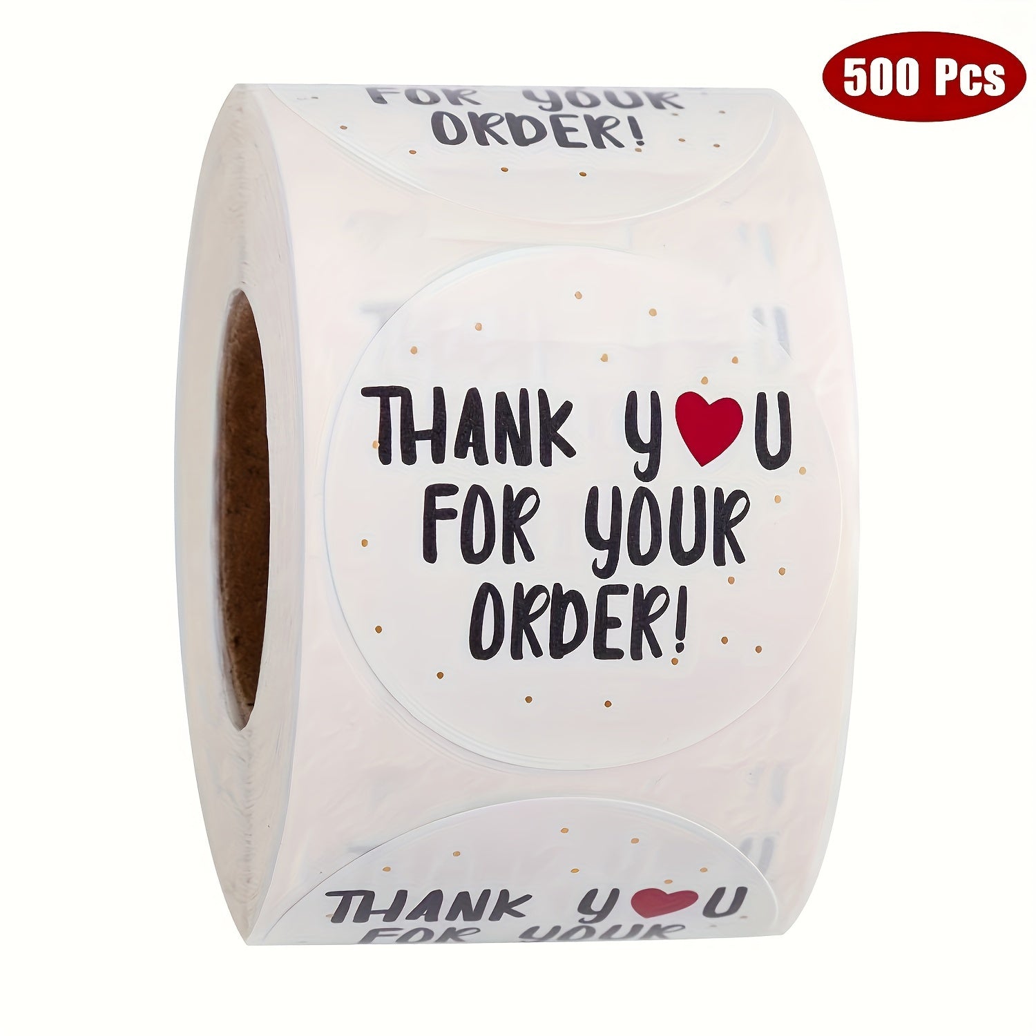 500pcs 1-Inch 'Thank You for Your Order' Stickers - Easy Peel White Labels for Business Packaging & Customer Appreciation