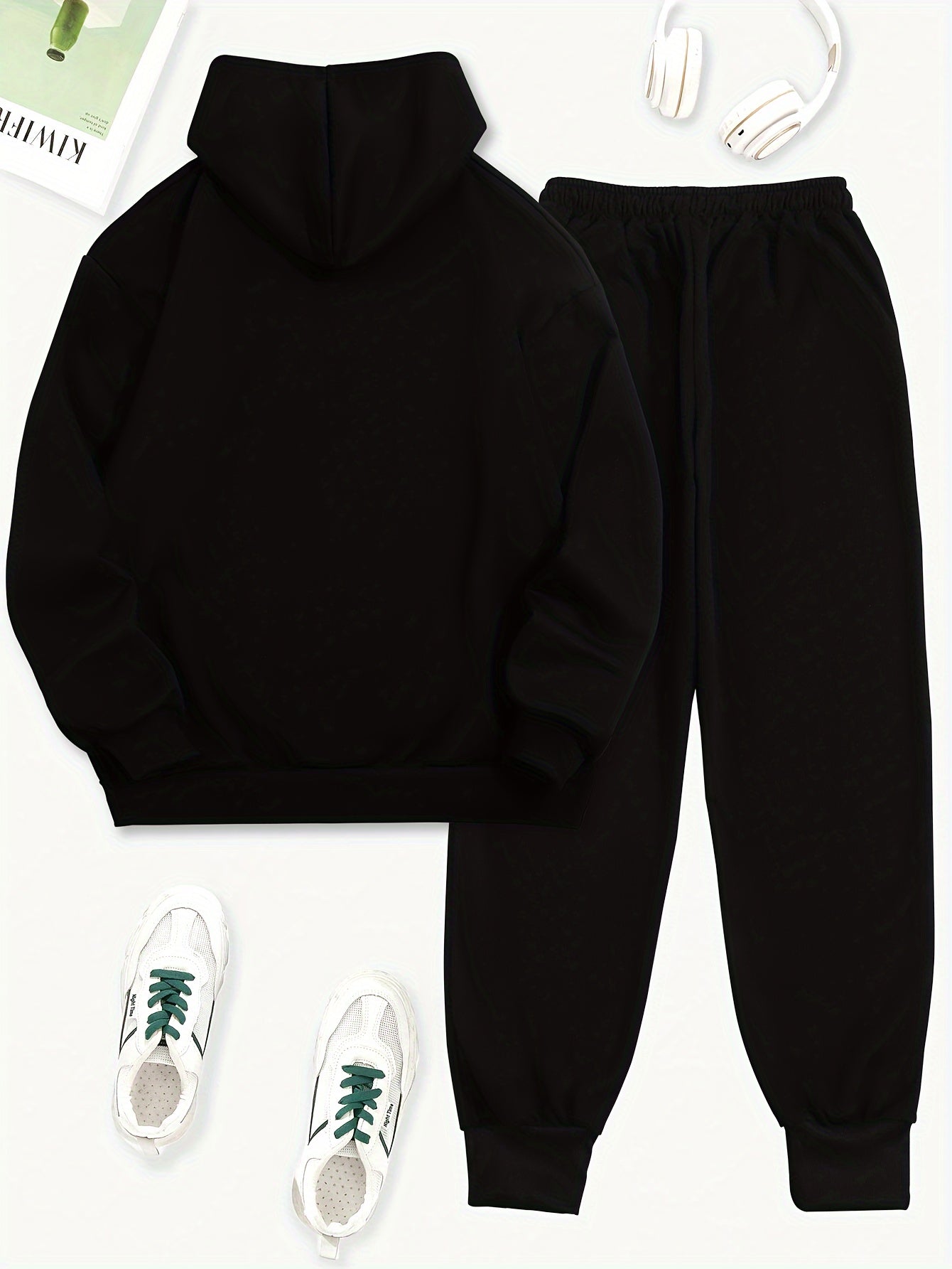 Women's 2pcs Casual Set - "Faith" Printed Hoodie & Jogger Pants, Long Sleeve, Polyester, Machine Washable, with Pockets - Perfect for Spring/Fall