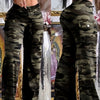 Women's Stylish Camouflage Flare Pants - High Rise, Wide Leg, Loose Fit, Stretchy Polyester Blend, Machine Washable - Perfect for Spring, Summer & Fall Casual Wear, Cute Pants