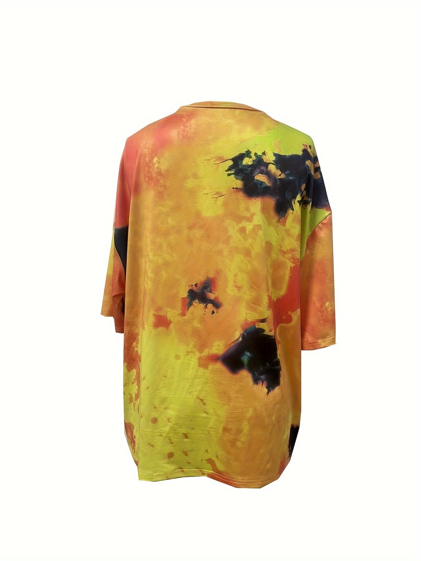 Figure & Sun Print Tie Dye T-Shirt, Casual Short Sleeve T-Shirt For Spring & Summer, Women's Clothing
