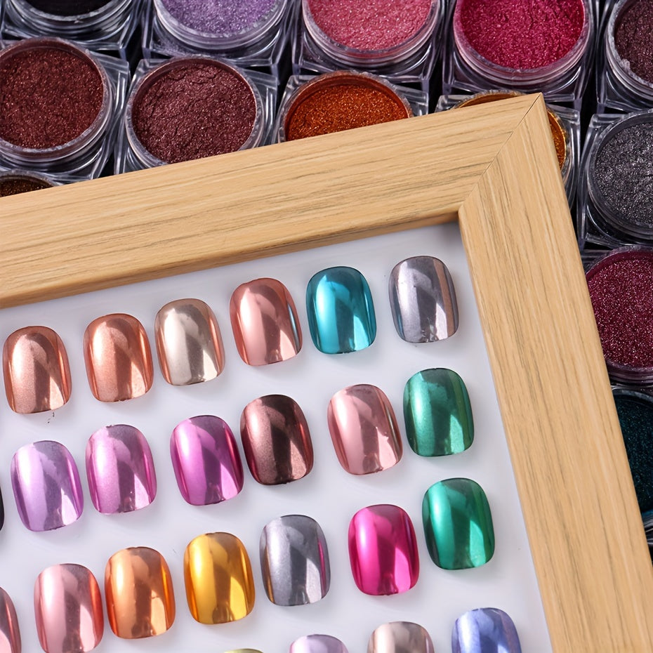 40 Colors Metallic Chrome Nail Powder Pigment Y2K Mirror Effect Rubbing On Dust UV Gel Polish DIY Flakes Manicure Accessories