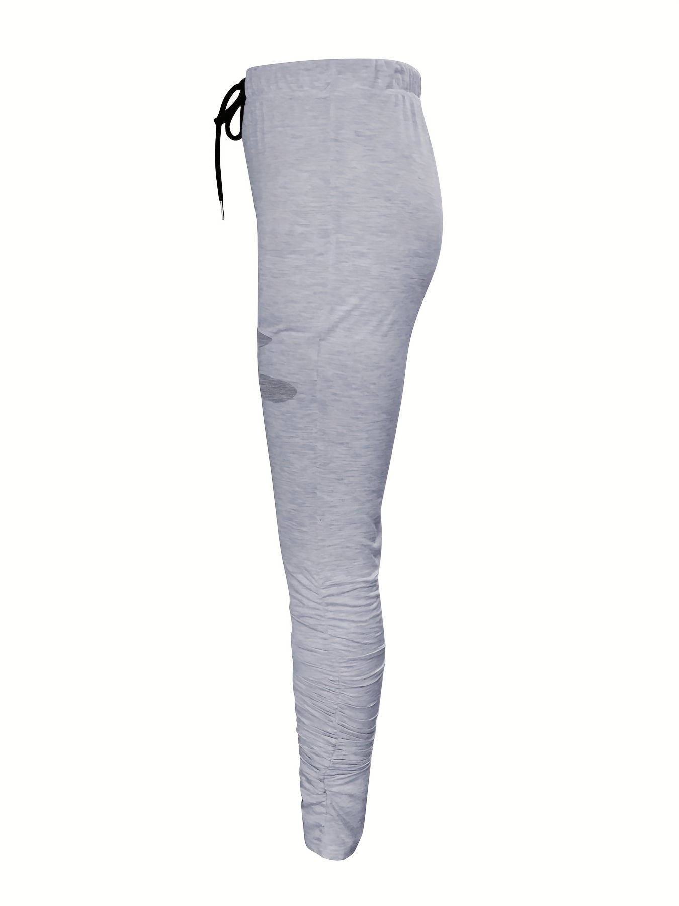 LW Mid Waist Color Block Ripped Drawstring Sports Pants for Adult, Summer