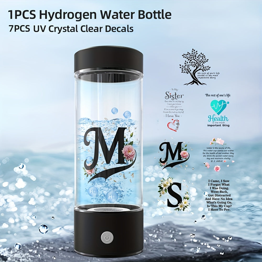 Portable hydrogen water bottle, upgraded version of 1000mAh rich in hydrogen water cup, rechargeable electrolytic hydrogen generator for 3 minutes, bubble machine spare parts, suitable for home office travel fitness