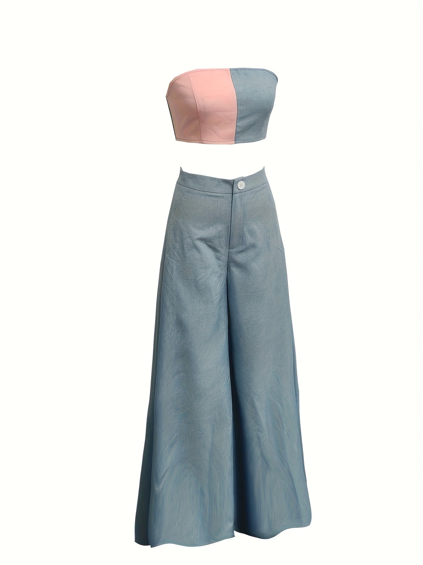 Women'S Casual Two-Piece Set, Sleeveless Patchwork Outfit