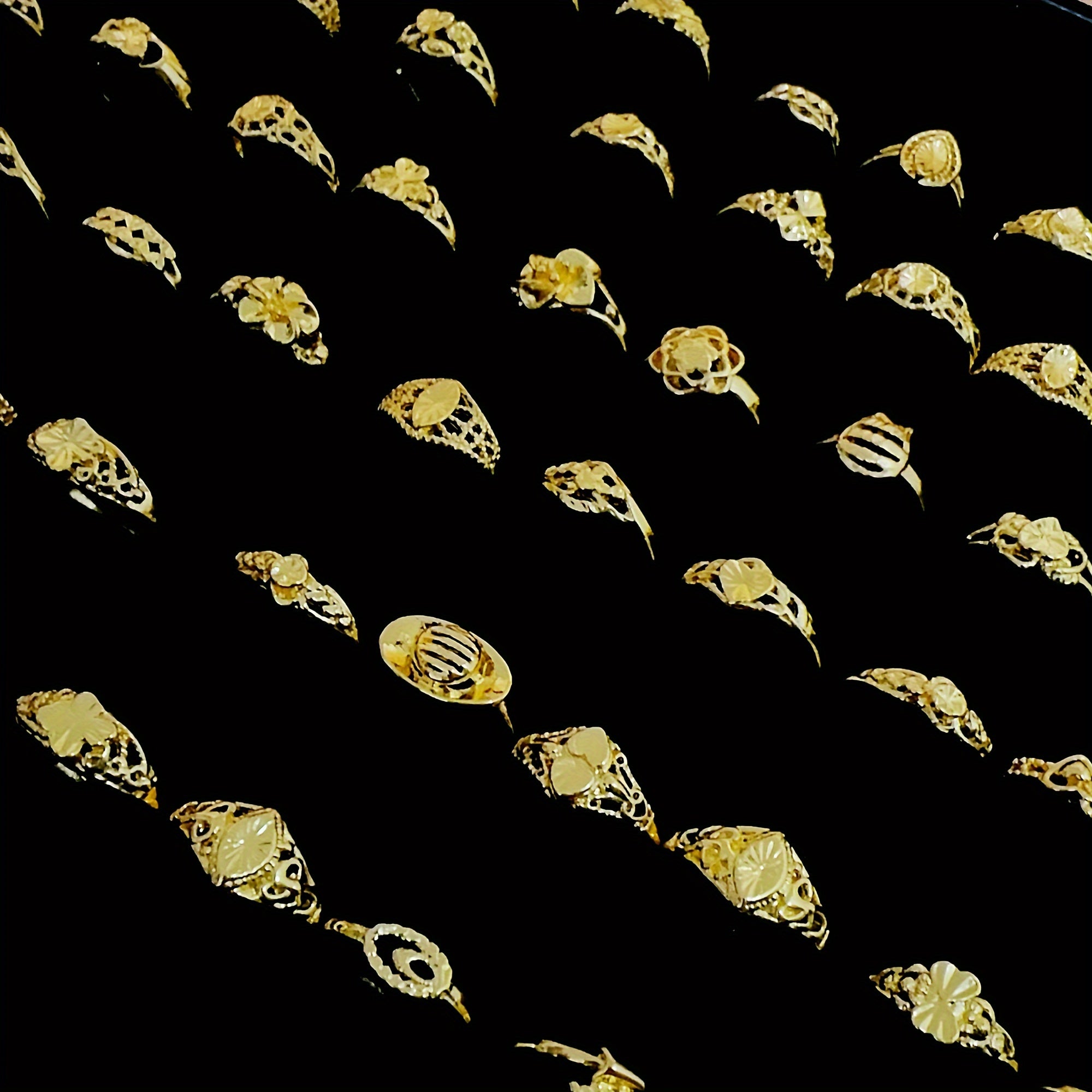 20pcs Electroplated Golden Multi-piece Set Women's Small Jewelry Fashion Ring Party Birthday Event Jewelry