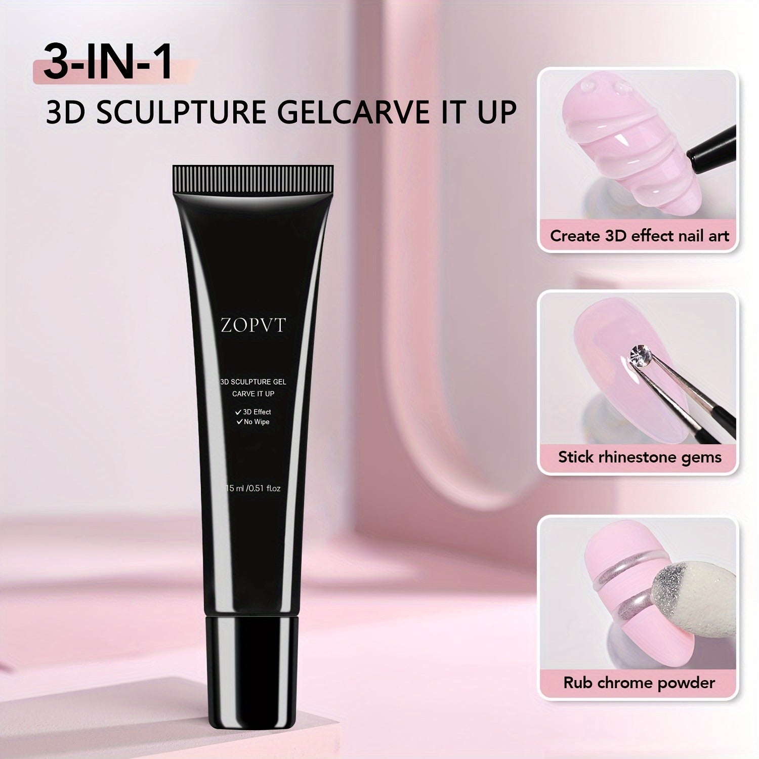 3D Nail Art Modeling Gel – Sculpting & Painting Gel for Autumn/Winter DIY Nails, Halloween Designs & Creative Molding, Formaldehyde-Free