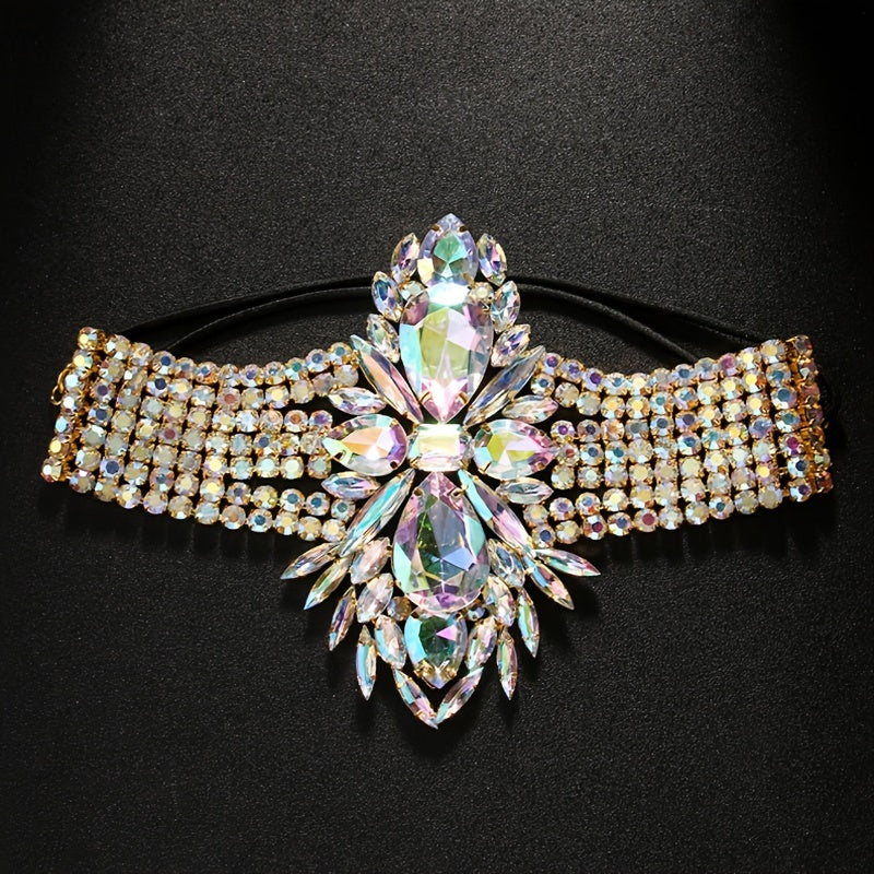 Sparkling Rhinestone Leg Chain - Geometric Body Jewelry for Women, Perfect for Weddings & Vacations