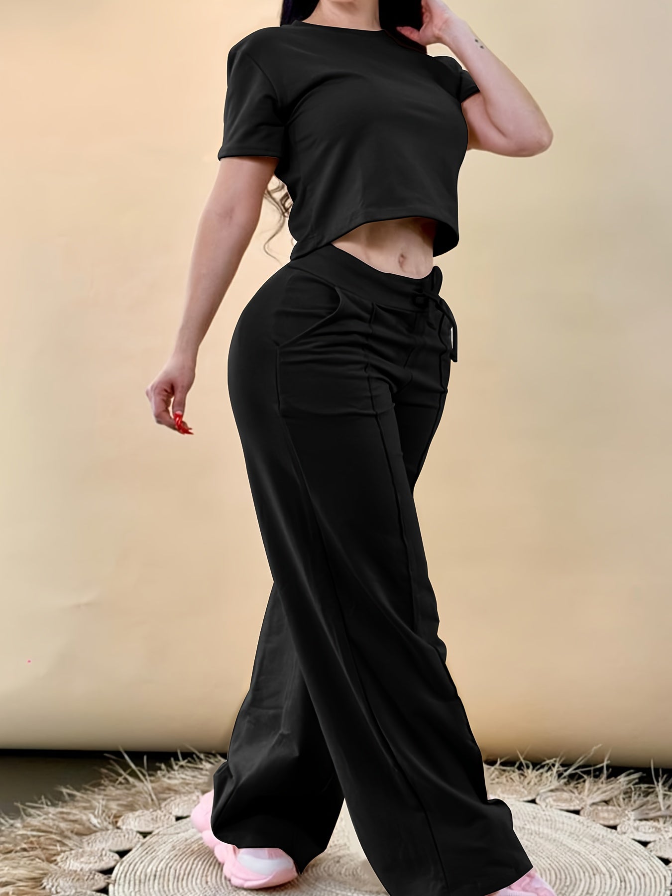 9001 Directional Vacation European And American Outdoor Sports Leisure Home Vacation Style Outfit Pants Set