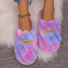 Cozy All-Season Non-Slip Striped Slip-on Slippers - Unisex Casual Fabric Upper/Inner EVA Sole Shoes - Hand Washable Comfort Indoor Floor Footwear