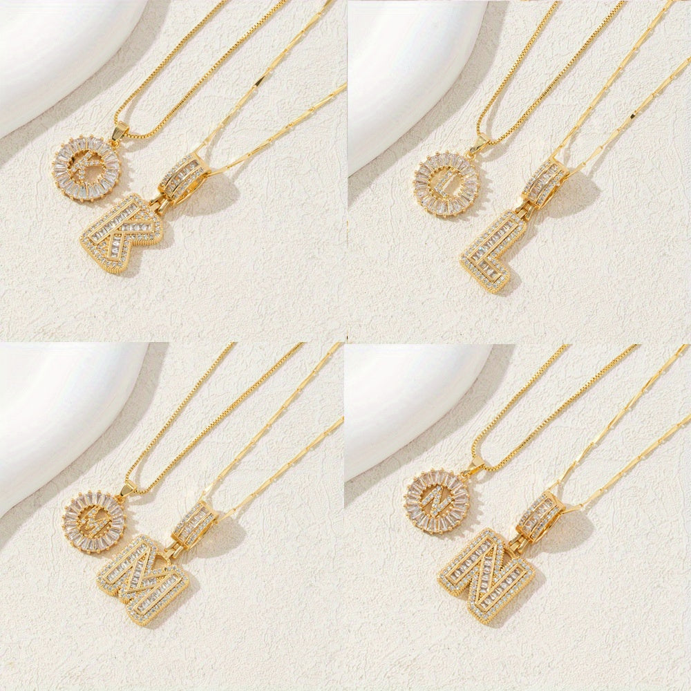 2 Packages of Initial Pendant Necklace, Letter Necklace with Adjustable 17 "-19" Chain, Valentine'S Day Gift, Suitable for Ladies And Girls