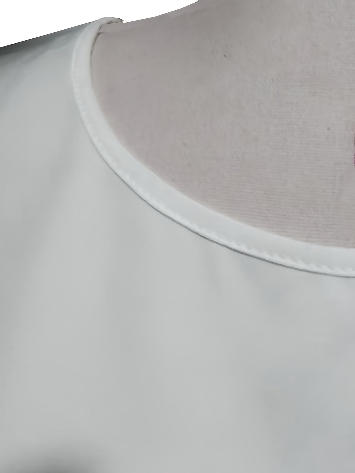 Elegant White 3/4 Sleeve Dress with Ruffled Hem and Face Print, Loose Fit Polyester Blend, Machine Washable, Perfect for Casual and Formal Occasions, Casual Formal Dress | Face Print Dress | Glossy Fabric, Cute Dresses