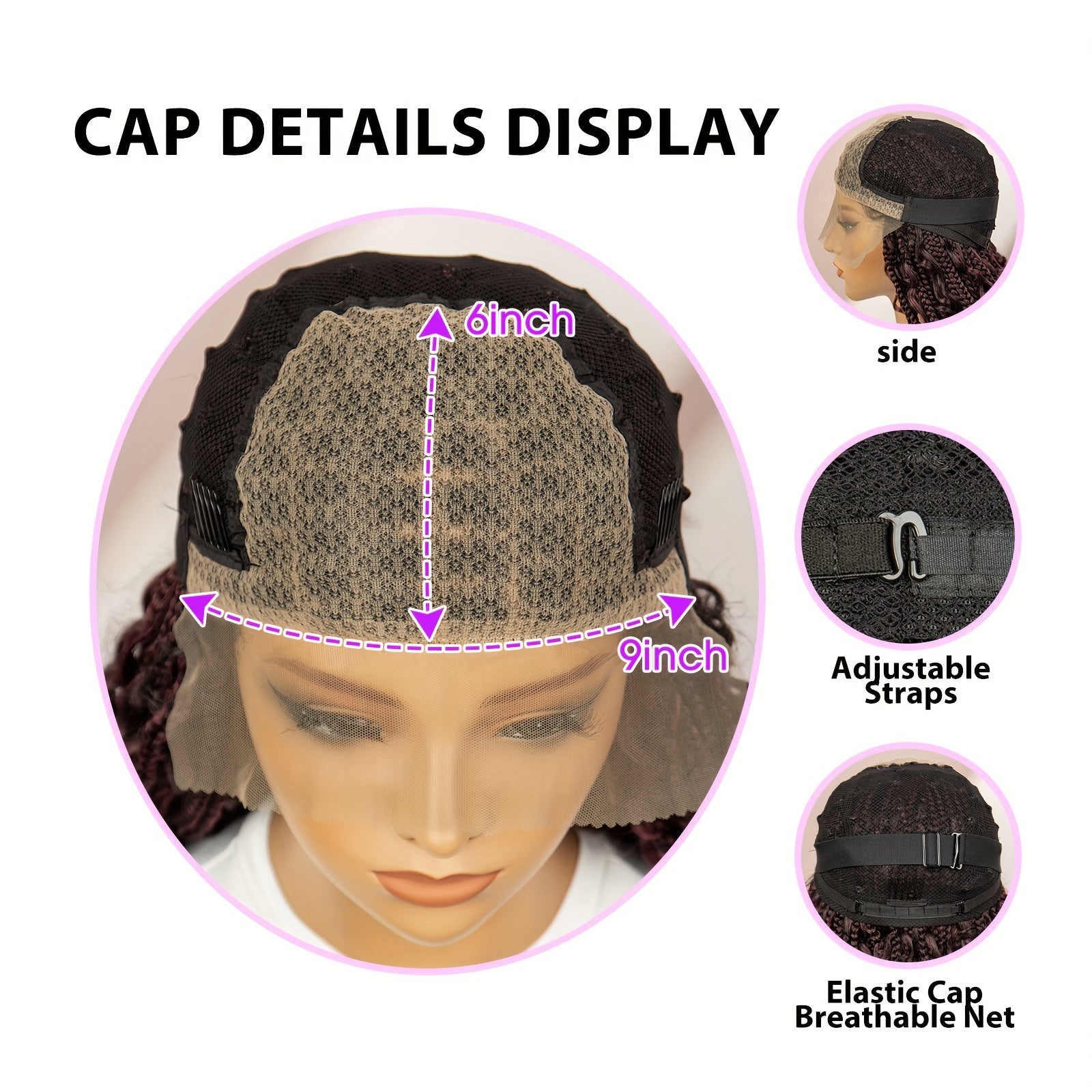 Women'S Anytime Wig, 9x6 Lace Front Synthetic Braided Butterfly Braid Hairpiece, Comfortable Breathable Fashion Daily Wear, Heat Resistant Fiber, Full Top Hair Extension
