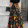 [Elegant Geometric] Women's Elegant Geometric Print Midi Dress | Polyester Knit Fabric | Casual to Semi-Formal Attire | Geometric Print Dress