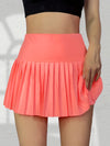 Chic High-Waisted Mini Skirt - Flattering Pleats, Versatile Solid Color, Perfect for Everyday & Athletic Wear