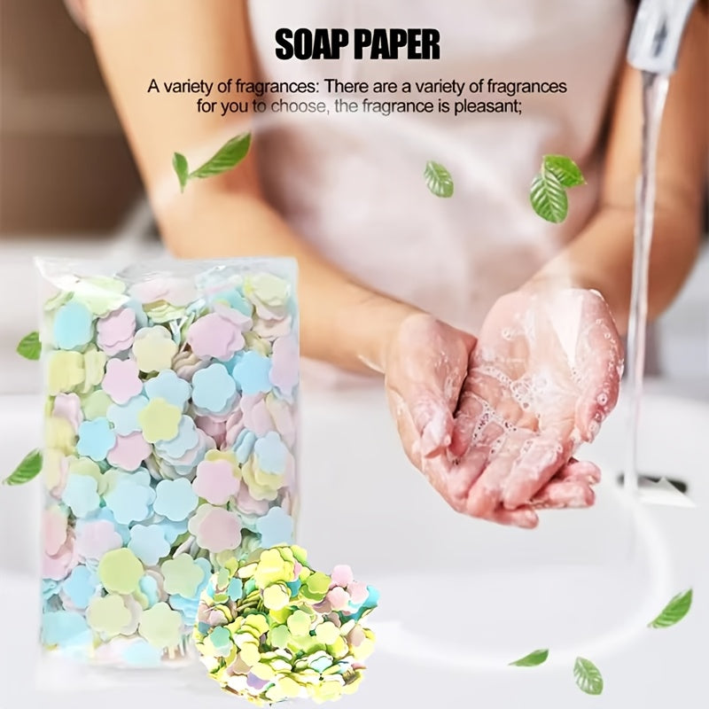 1000pcs Clean Petals Perfume Disposable Hand Hand Rose Mat Soap Flakes Family Travel Lavender Paper Soap Care Sheet