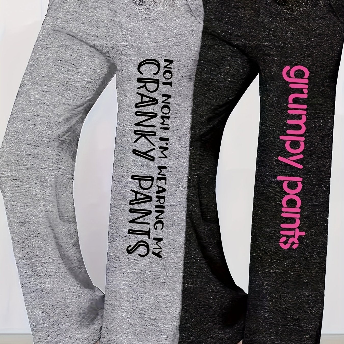 Women'S Casual Drawstring Pants with "Not Cranky, I'm Wearing My Grumpy Pants" Print - All-Season, Straight Leg, Comfortable, Relaxed Fit, Allseason Pants | Playful Print Pants | Comfortable Fit