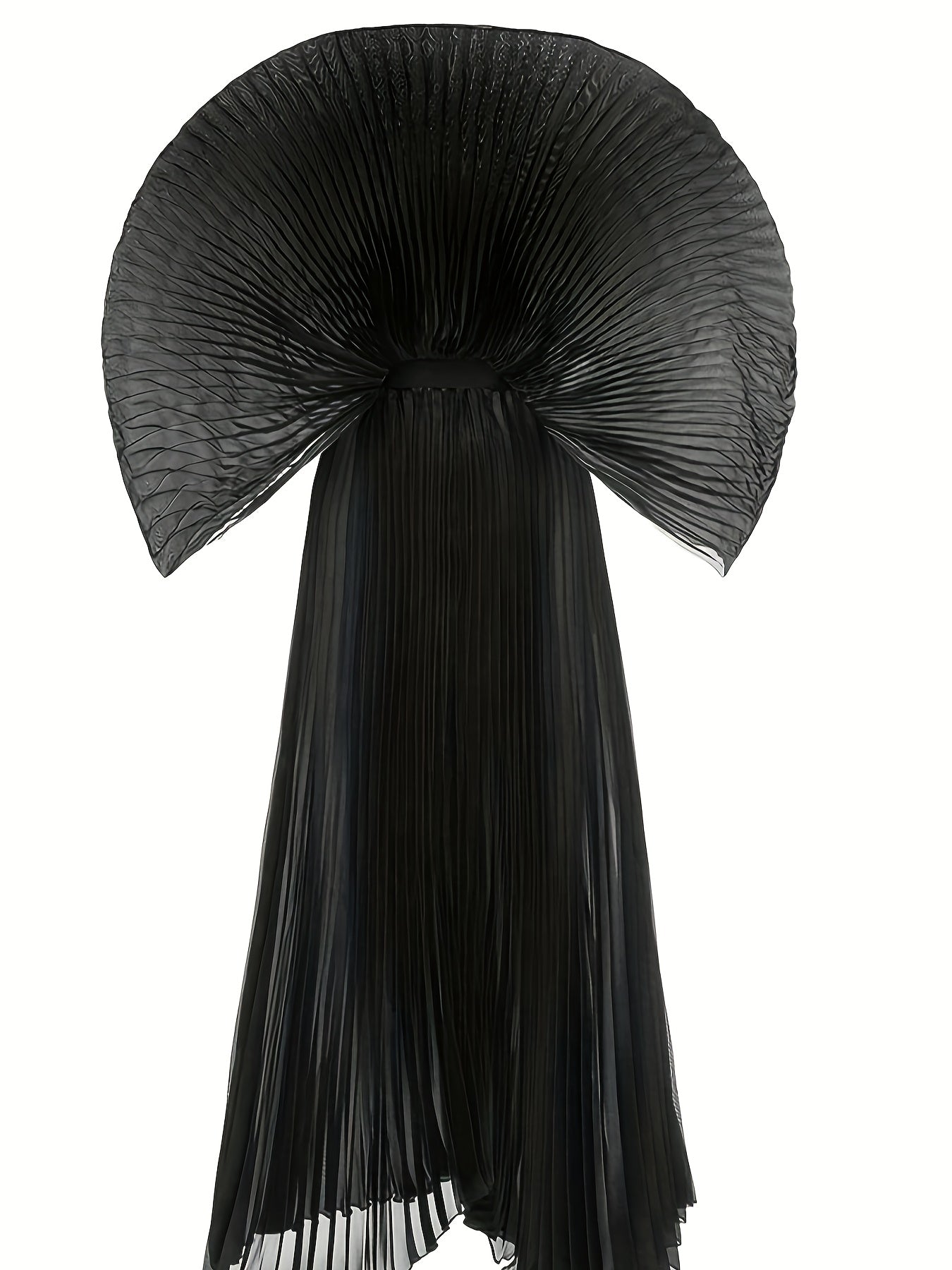 Black Stretchy Maternity Waist Pleated Maxi Dress - Elegant Long Sleeve Mesh Formal Gown with Ruching Detail, Nigerian Wedding Guest Dress for Photoshoots, Birthday Parties & African Events, All-Season Women's Fashion, Formal