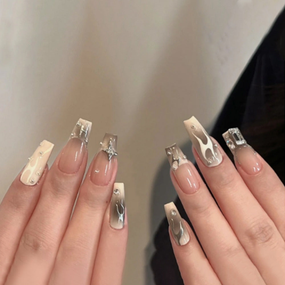 24pcss Press-On Nails, Elegant Pink French Style, Bow and Floral Designs, Coffin Shape, Perfect Fit and Lightweight, 4pcs Nail Tool Set, Ideal for Weddings and Parties, Makes You Irresistibly Charming!