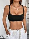 Crop Square Neck Tank Top, Y2K Sleeveless Top For Summer, Women's Clothing
