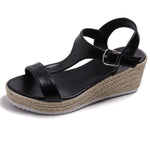 Woven Jute Rope Womens Height-increasing Shoes
