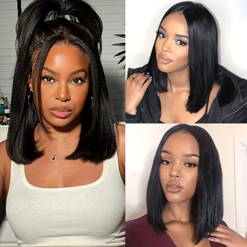 TIMOPOL Bob Wig Human Hair Glue-Free 13x4 Lace Front Wig Human Hair 10-16 "pre-drawn High Definition Clear Lace 150% Density Short Bob Wig for Women