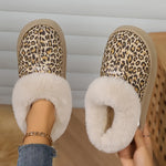 Winter Warm Fleece Slippers, Casual Solid Color Indoor Home Comfort Slip-Resistant Quiet Short Boots, All-Season Fabric Upper/Inner with EVA Sole and Fabric Insole
