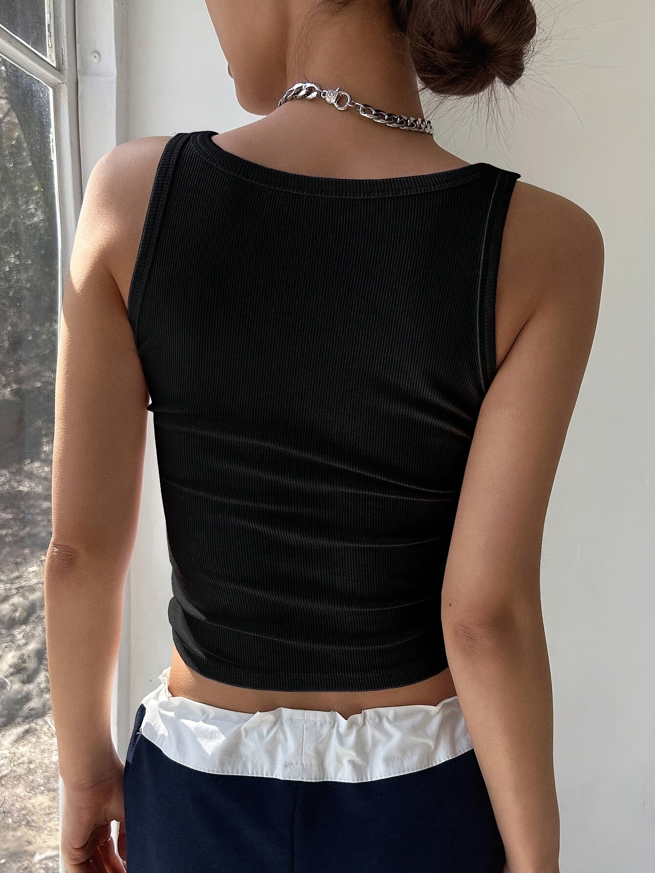 Women'S Solid Color Ribbed Tank Top