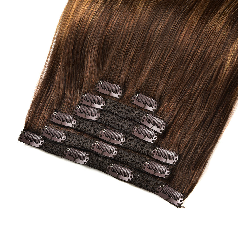 Clip in Hair Extensions Remy Human Hair Clip in Human Hair Natural Straight Clip in Extensions Full Head 7pcs 2.47 oz Long Straight Real Hair