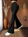 Women'S High-Waisted Flare Yoga Pants - Slimming Bell Bottoms for Tall, Butt-Lifting Design, Casual & Sporty Look, Black, Versatile Clothing | Sporty Look | Medium Stretch Fabric