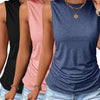 European & American Fashion 3-Piece Set – Printed Round Neck Vest, Matching Pants & Outer Layer, Casual Knit Outfit for All Seasons