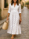 Womens Long Digital-Print Shirt Dress