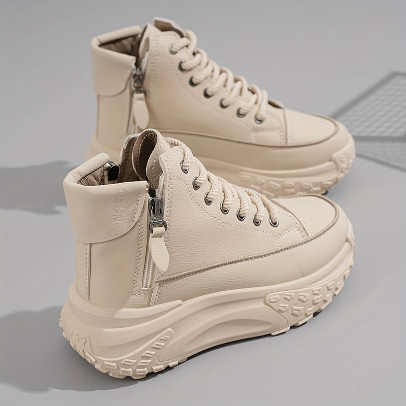 2024 Trendy High-Top Women's Sneakers - Comfortable, Non-Slip, Durable Casual Shoes with Lace-Up Design and Round Toe - For Women - Suitable for Casual Wear - Perfect Gift for Fashionistas
