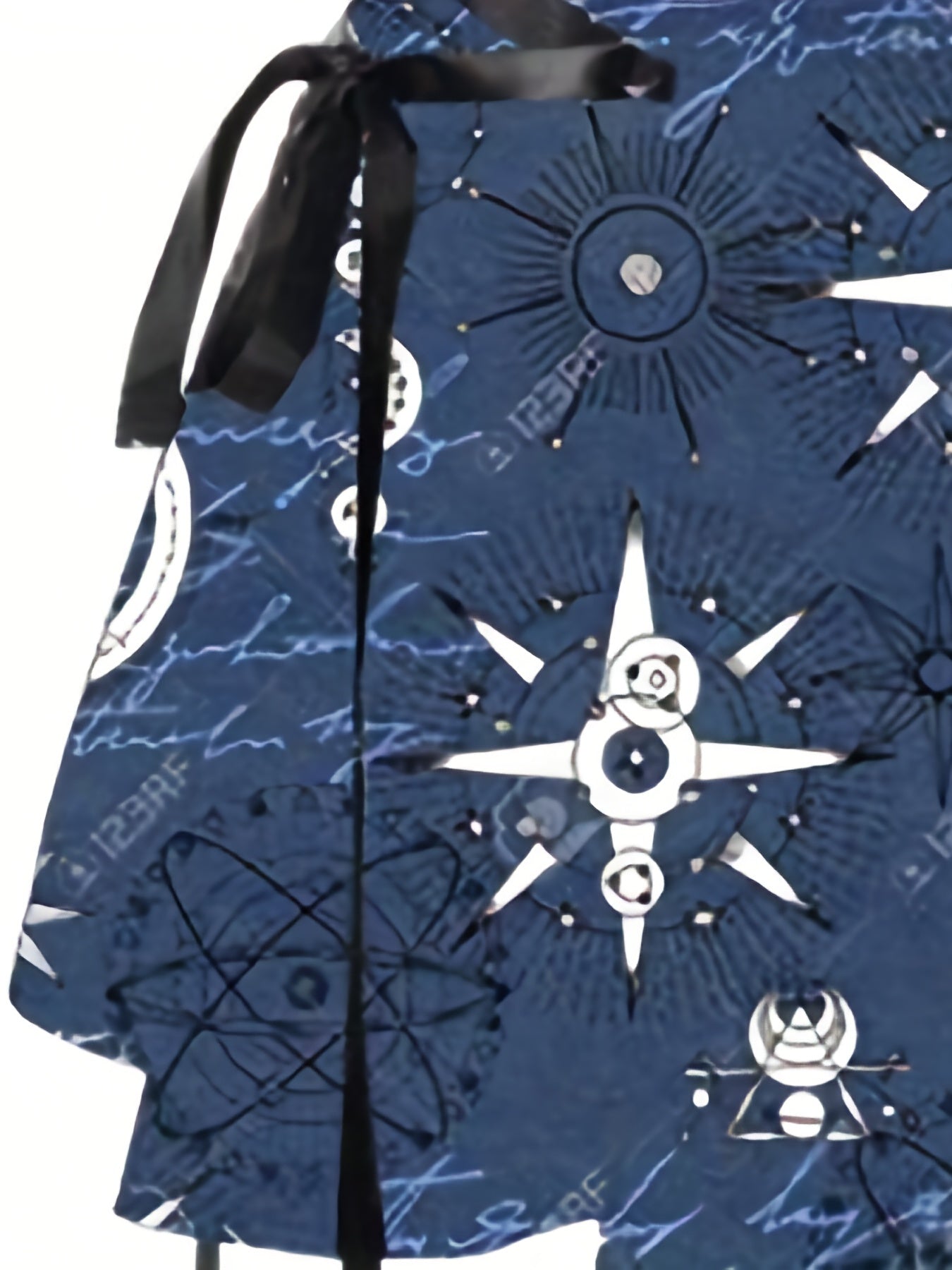 Sun & Moon Print Dress, Casual Ring Linked Backless Dress, Women's Clothing For Party Dressing