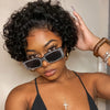 Women'S Sports Style Curly Wave Wig, 13x1 Lace Front, 150% Density, Human Hair Extensions for Women