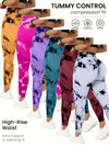 QGU 6 pcs Tie Dye Flared Yoga Leggings - Seamless Flare Leg Sports Pants - Women's Fashionable Tie Dye Slim Flared Long Pants - Made from Breathable Fabric - Suitable for Yoga, Fitness & Everyday Wear - Perfect Gift for Fashi