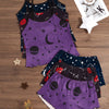 Starry Sky Style - Three-Piece Set of Women'S Sleepwear with Lip Prints