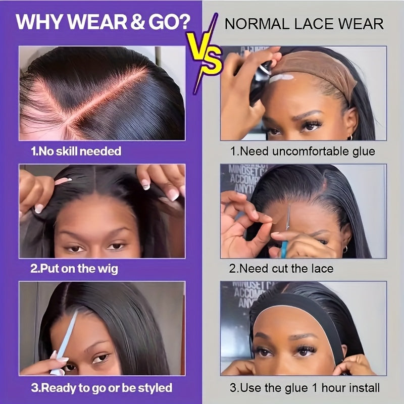 TIMOPOL Bob Wig Human Hair Glue-Free 13x4 Lace Front Wig Human Hair 10-16 "pre-drawn High Definition Clear Lace 150% Density Short Bob Wig for Women