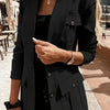 Women's Elegant White Blazer with Pockets - Long Sleeve, Button Front, Polyester Office Jacket for Professional Style, Elegant Clothing | Sophisticated Blazer | Singlebreasted Design